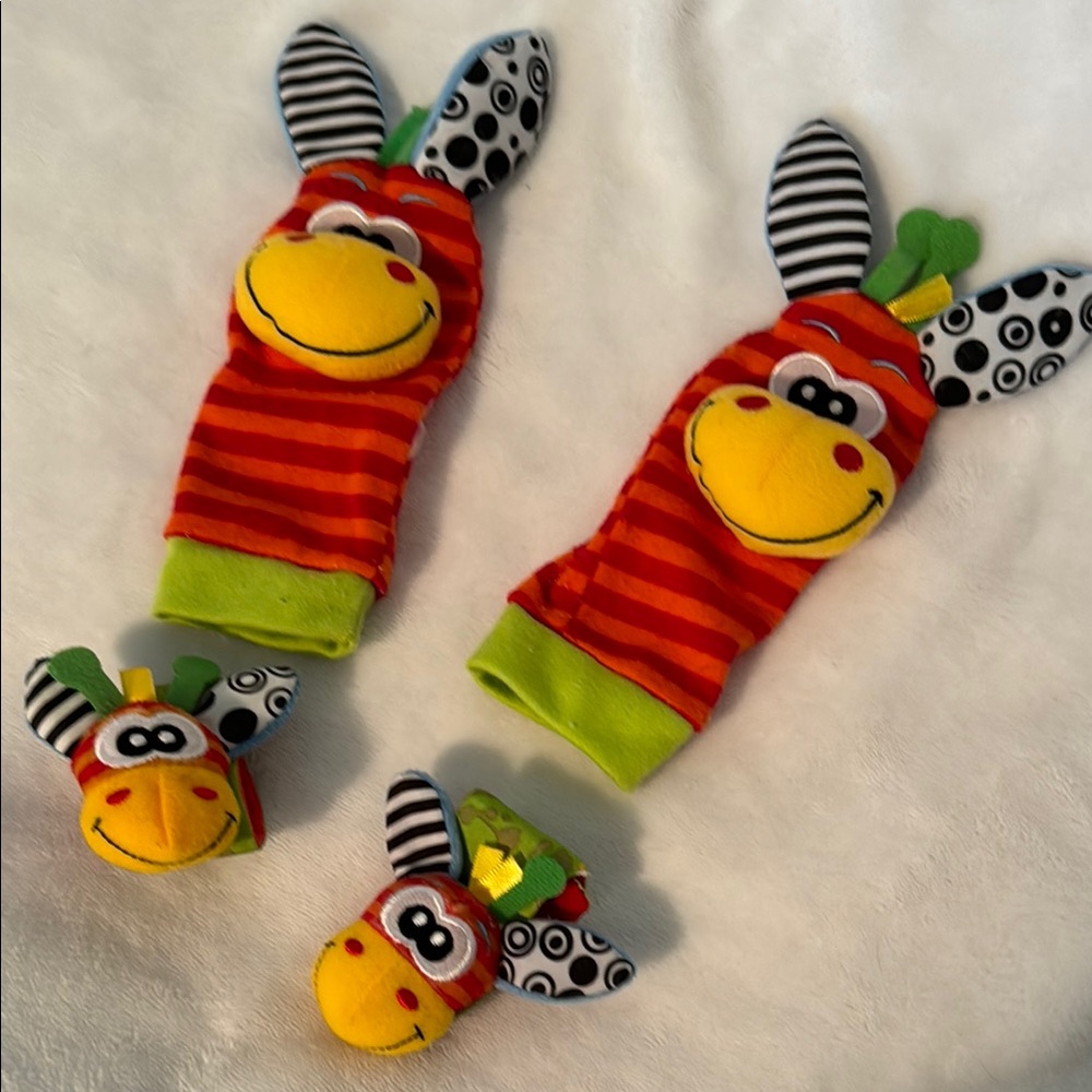Colorful Animal Wrist Rattles and Socks Set play set toy
